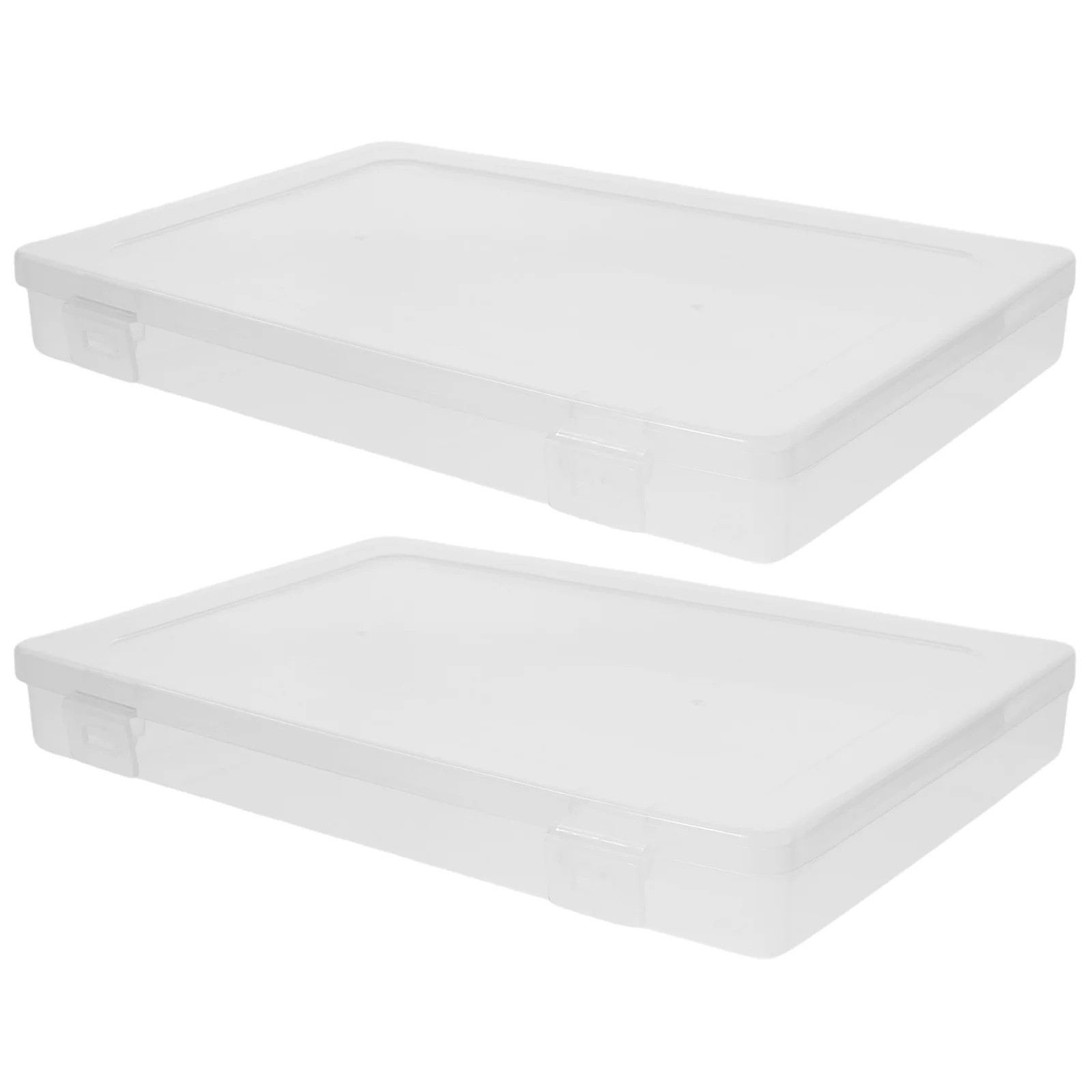 2pcs Clear File Box Wear-Resistant Plastic Document Case For Money Paper Organizer Home Office Travel Portable File