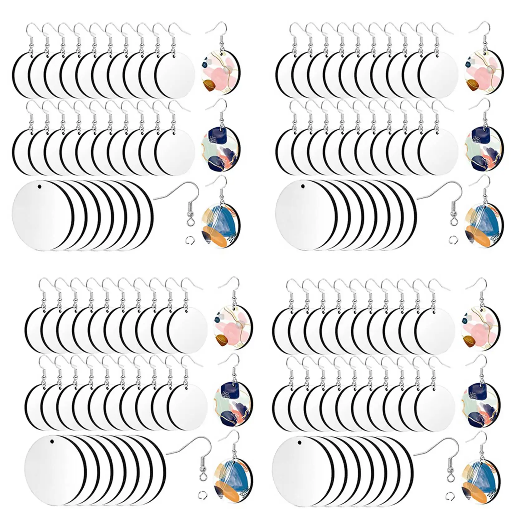 

NEW-120Pcs Sublimation Blank Earrings Round MDF Board White Earrings Heat Transfer Earrings Unfinished For Jewelry Making