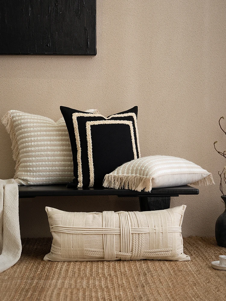 

Декоративная наволочка Wanxipin из плетеной веревки для диванной подушки, в стиле японского ваби-саби, для дома и демонстрационных залов, высококачественная