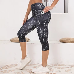 Capri Leggings with Pockets for Women High Waisted Workout Leggings Tummy Control Yoga Pants