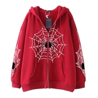 3D Print Spider Web Y2K Zipper High Quality Gothic Ins Women's Hoodies&Sweatshirt Loose Oversized Harajuku HighStreet Streetwear