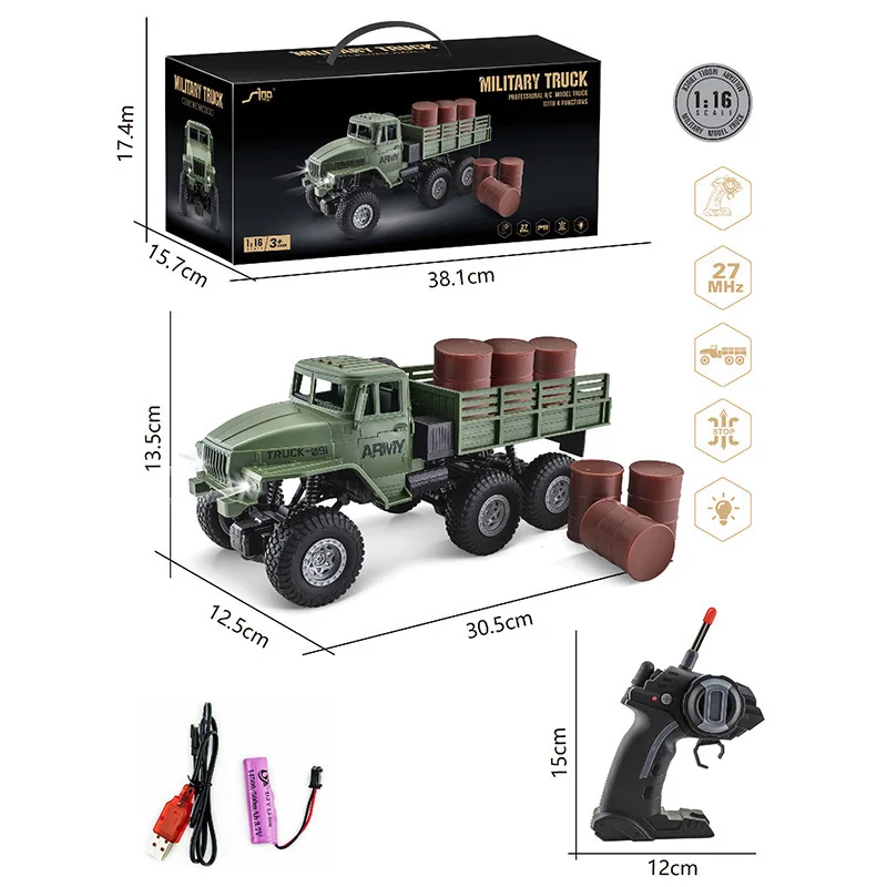 Hot Four-Wheel Drive Arrampicata Veicolo di comando telecomandato Serie militare Giocattoli telecomandati per bambini con luci