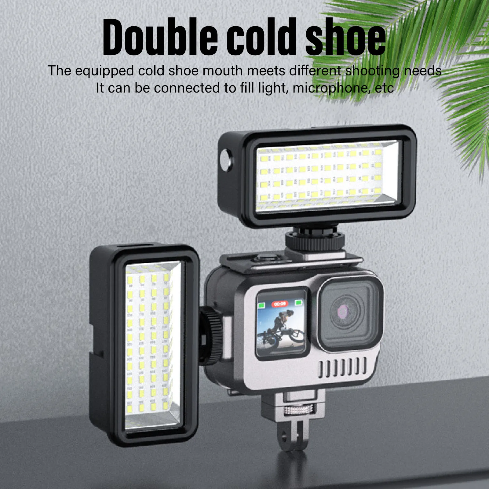 Aluminium Alloy Frame Case 40m  Waterproof Action Camera Protective Housing Double Cold Shoe for Daily Camera