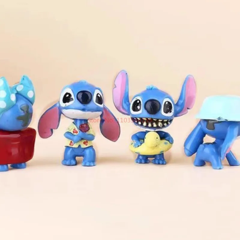 Figuras de Stitch, modelos del Tesoro interestelar, cajas ciegas, figuritas de huevo retorcido, decoraciones para pasteles montadas en el coche, regalos de Pvc