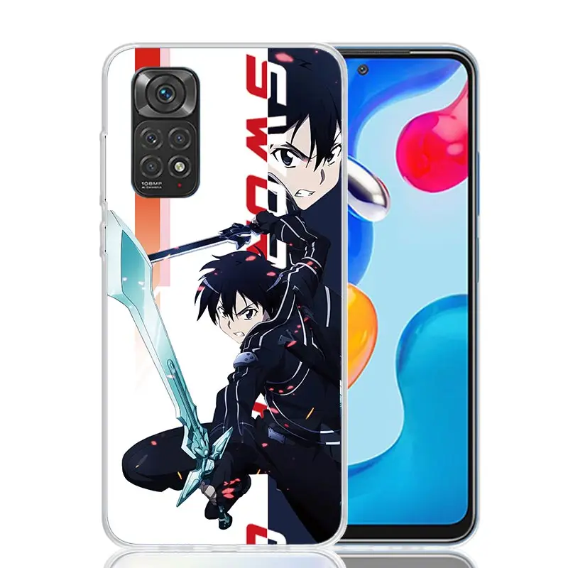 Anime Sword Art Online SAO Phone Case For Xiaomi Redmi Note 13 14 12S 12 11S 11E Pro Plus 10 10S 11 11T + 14Pro 5G 4G Cover Coqu