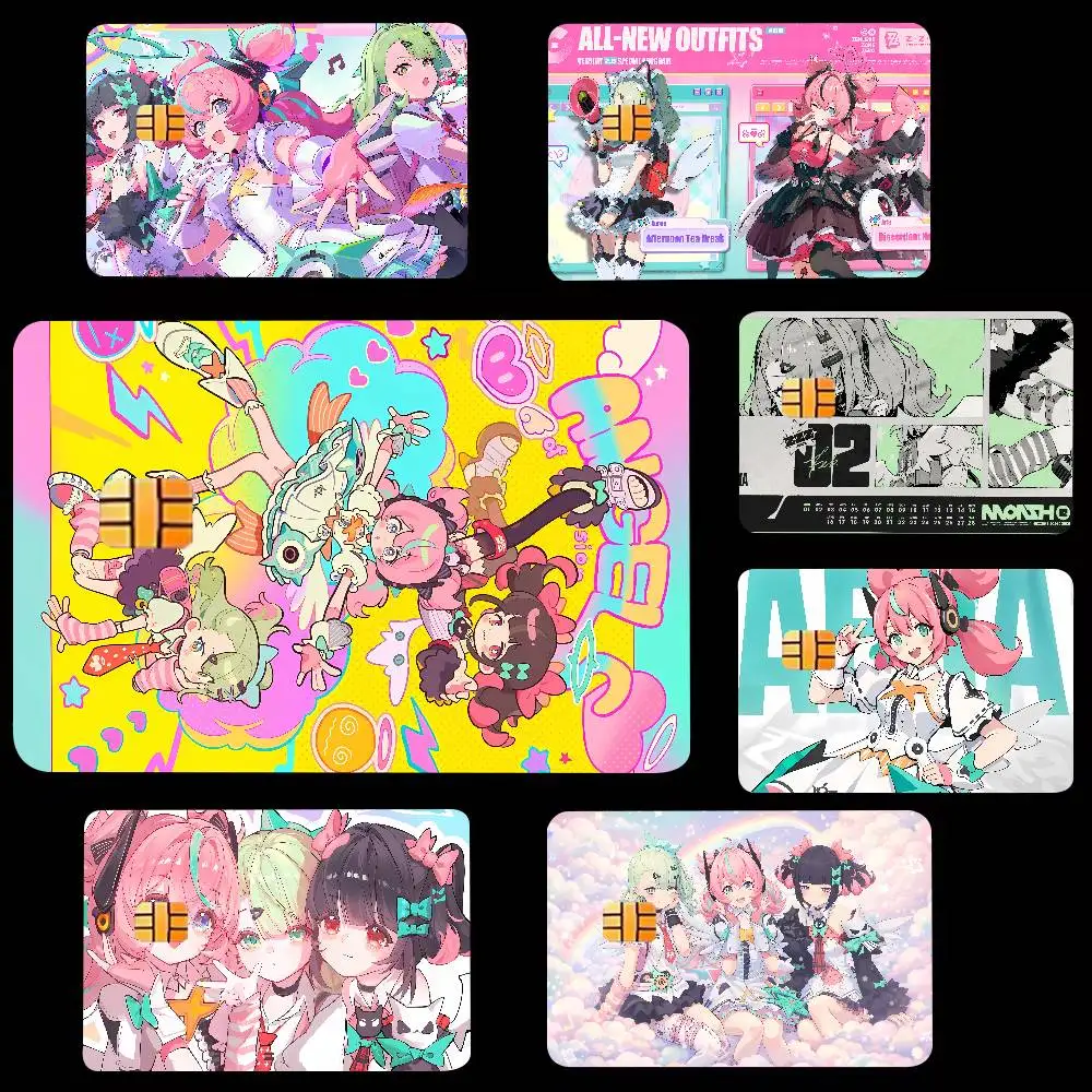 Pretty Kawaii Cute Girl Angel Fashion Zenless Zone Zero Gamer Luxury Credit Card Film Debit Protect Bank Bus Card Sticker Skin