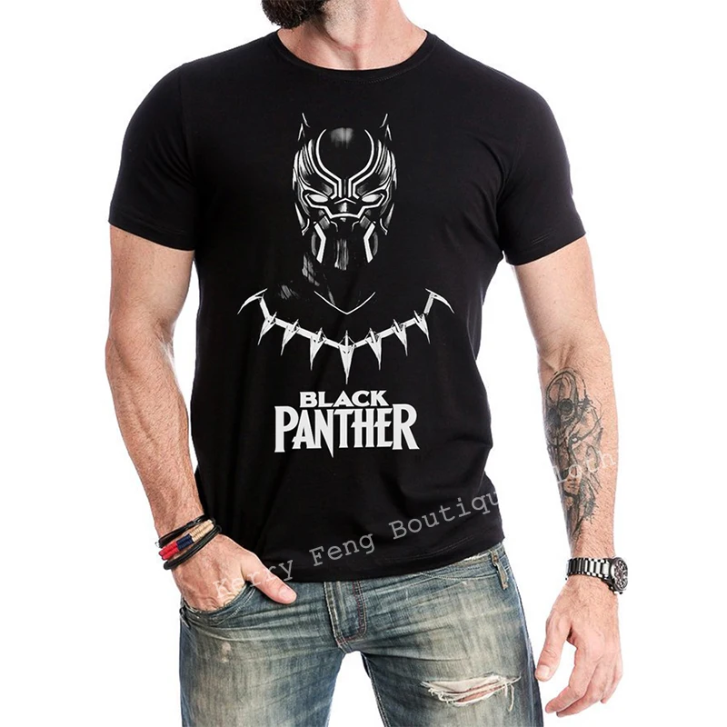 Wakanda amento Black Panther Printed Pattern Fashion Street Personality T-shirt Kids Adult Comfortable Short Sleeves