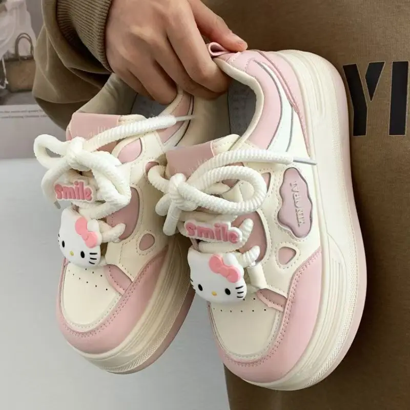 

Sanrio Y2K Girl Hello Kitty Skate Shoes Student Children The Spring and Autumn Annals Breathable Waterproof Casual Shoes New Kit