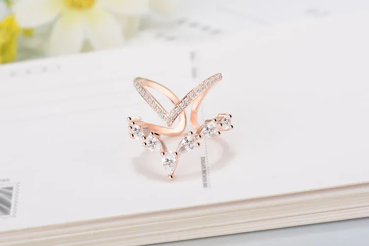 Women's 925 Sterling Silver Zirconia Ring, Elegant