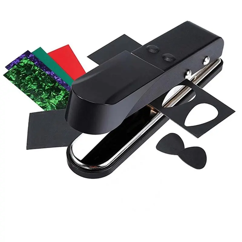 A07T-Premium Pick-Maker Kit DIY Guitar Picks Punch With Key Chain Holder, File& Artwork Greeting Cards Guitar Accessories Strip