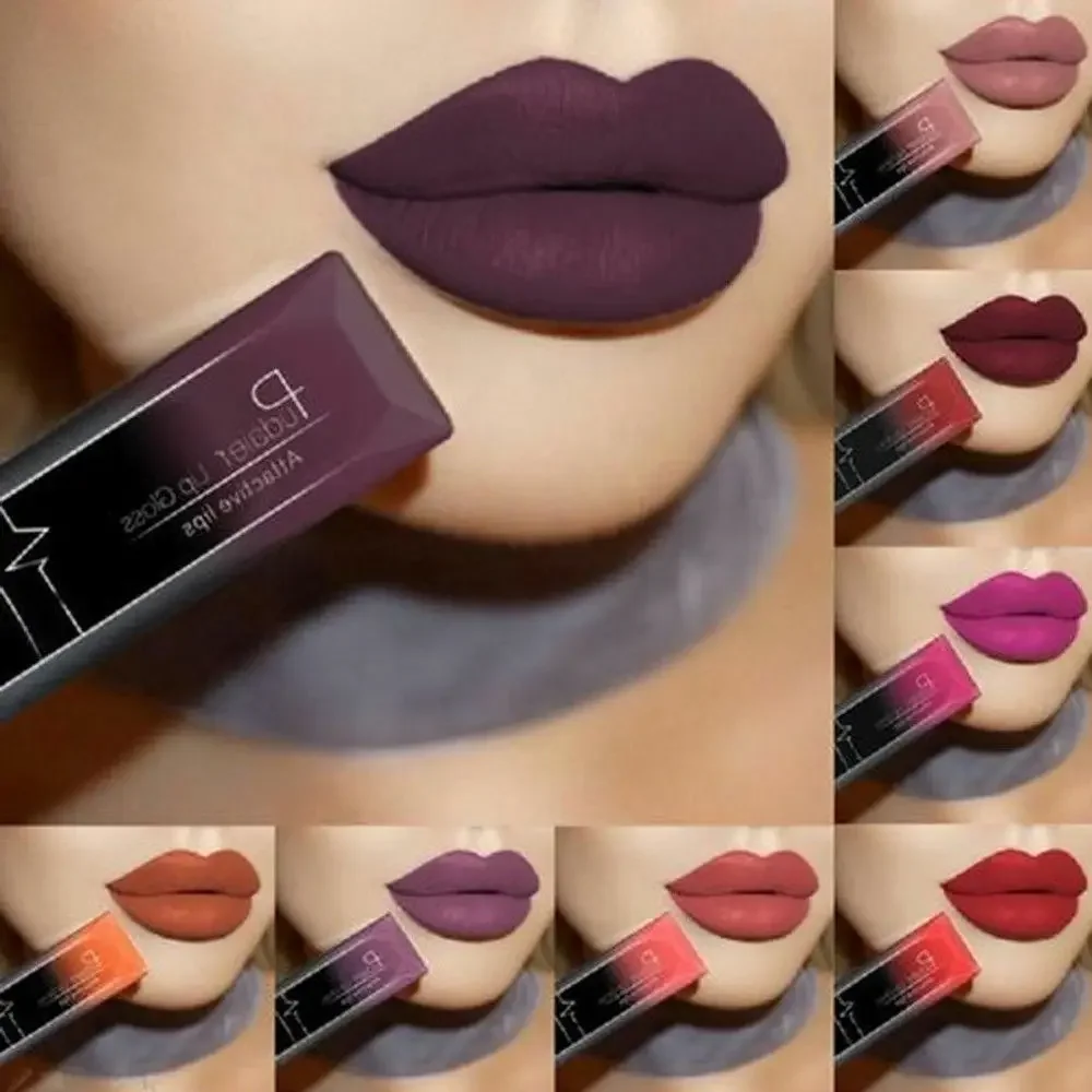 Pudaier 21สีMatte LiquidลิปสติกNude Velvet Lip Glossยาวนานเซ็กซี่สีแดงLip Tintเครื่องสำอางค์แต่งหน้าของขวัญ