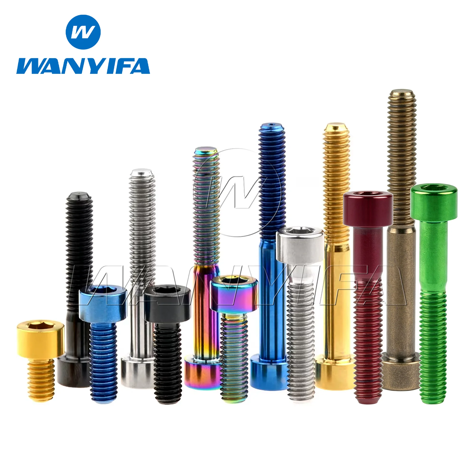 Wanyifa Titanium Bolts M6x 10 15 16 18 20 25 30 35 40 45 50 55 60 65mm Allen Hex Head Screw Fit Headset Cap Mountain Road Bike