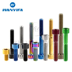 Wanyifa Titanium Bolts M6x 10 15 16 18 20 25 30 35 40 45 50 55 60 65mm Allen Hex Head Screw Fit Headset Cap Mountain Road Bike