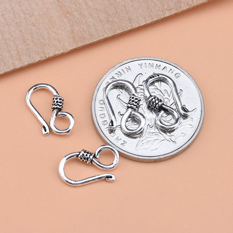 925 sterling silver bracelet button accessories, necklace connection button, question Mark Button, Hook Button, DIY materials