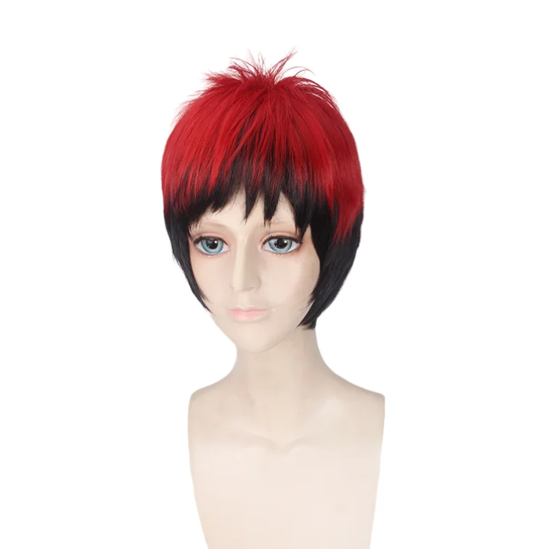 Anime Kuroko No Basuke Seirin Kagami Taiga Wig Red And Black Cosplay Costume Basketball Imported High Temperature Wig 35 Length