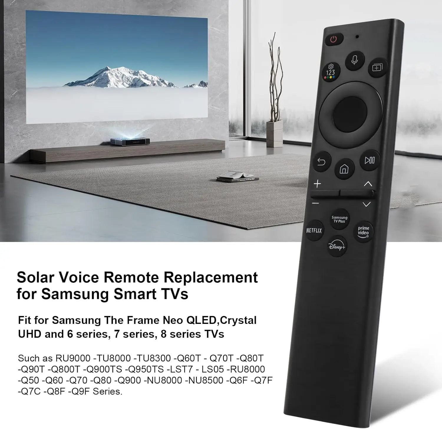 Commande à distance rechargeable et solaire pour voix BN59-01385A BN59-01385B BN59-01242A,QN50Q80BAFXZX, QN55Q80BAFXZX, QN65Q80BAFXZX,