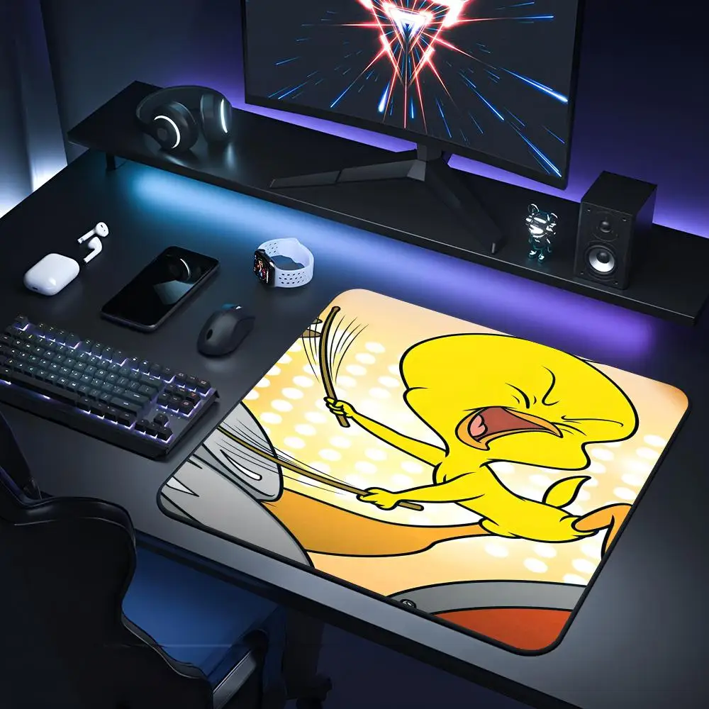 Cute anime Tweetys Bird Mouse Pad Gaming Laptops Keyboard Mat Deskmat Pc Accessories Desk Protector Mousepad Gamer Mats Anime Ma