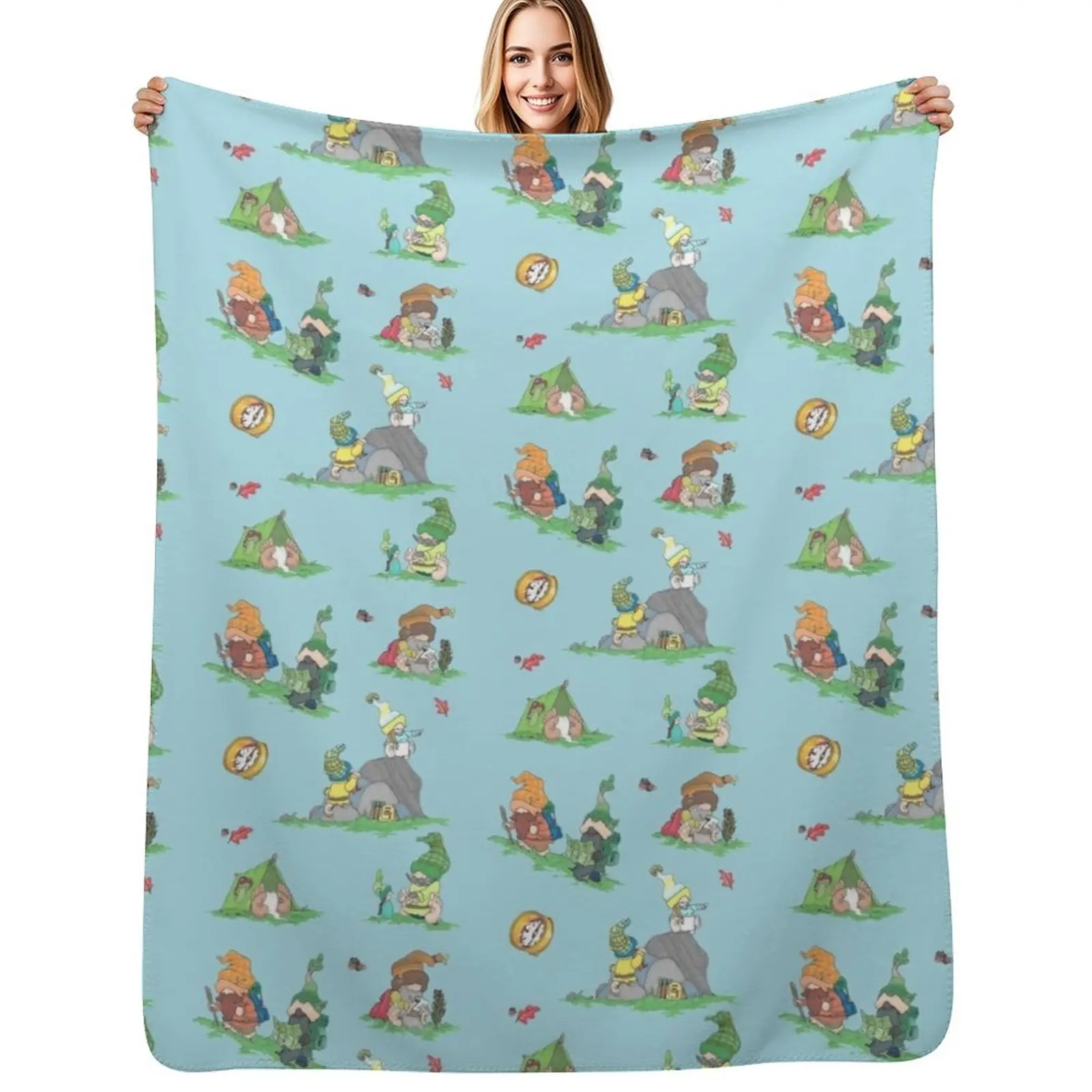 Hiking Mini Throw Blanket Ultra Plush Cozy Blanket for Napping Sleeping
