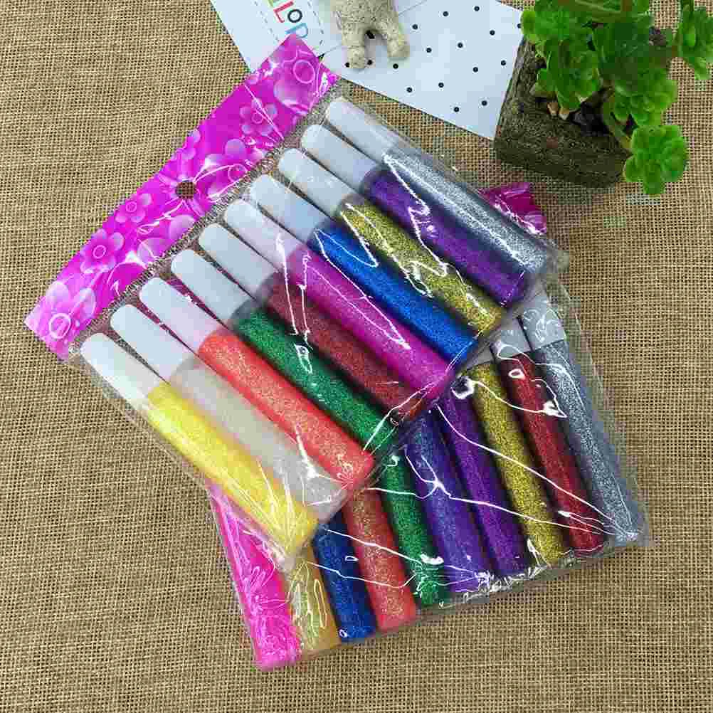 70pcs DIY Color Drawing Glue Pen Flashing Glitter Powder Glue Pen Adhesive Paper Crafts Glue Pen DIY Child Painting Pen Mult