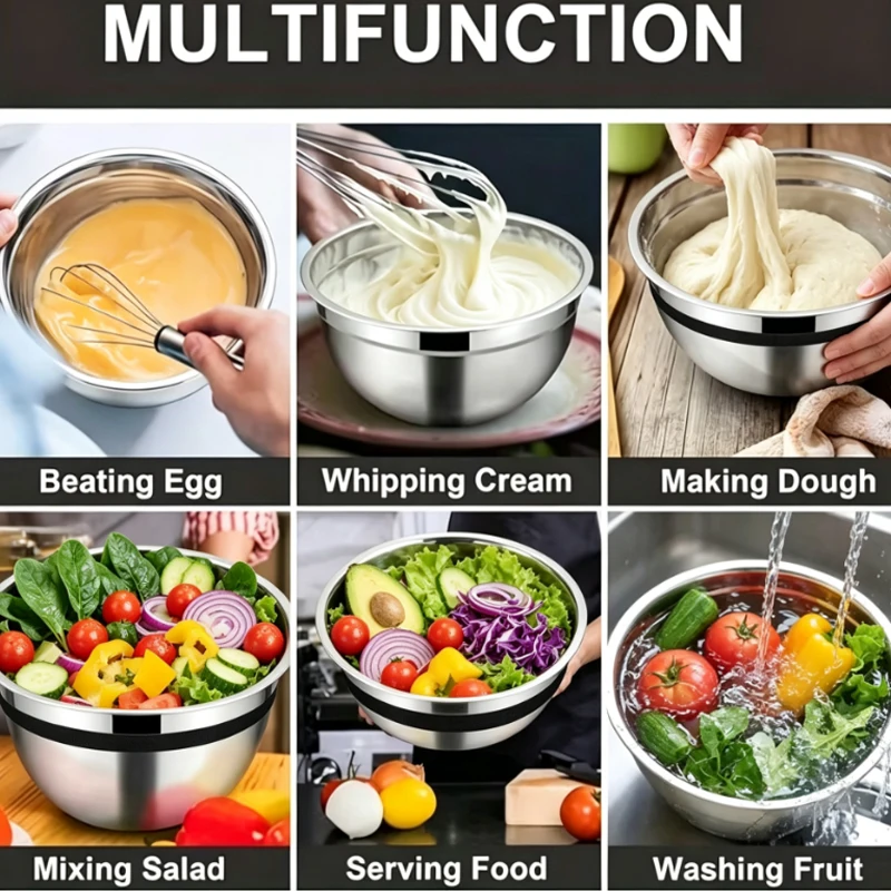 5개 세트의 스테인리스 스틸 믹싱 볼로, 다채로운 색상 - Kitchen Baking Bowls 리뷰 및 가격