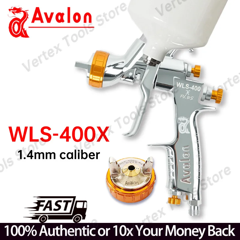 Avalon WLS-400X Manual Spray Gun 1.4mm Nozzle Dual Air Cap High Atomization Paint Tool for Car Refinish, Woodwork, Metal Paintin
