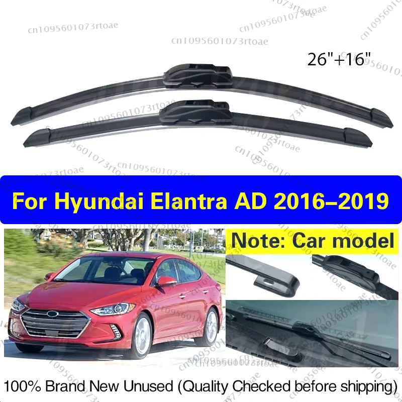 

Wiper Front Wiper Blades For Hyundai Elantra AD 2016 - 2019 Windshield Windscreen Clean Window Car Rain Brushes U J Hook 26"+16"