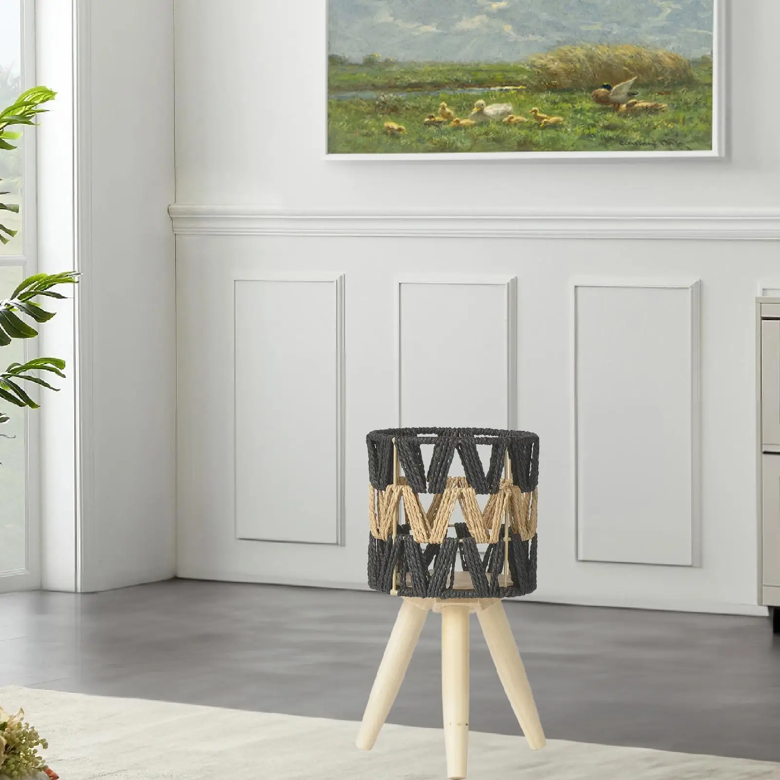 Flower Pot Stand Versatile Handmade Simple Assembly Plant Baskets Rack Wood Legs for Balcony Home Living Room Office Patio