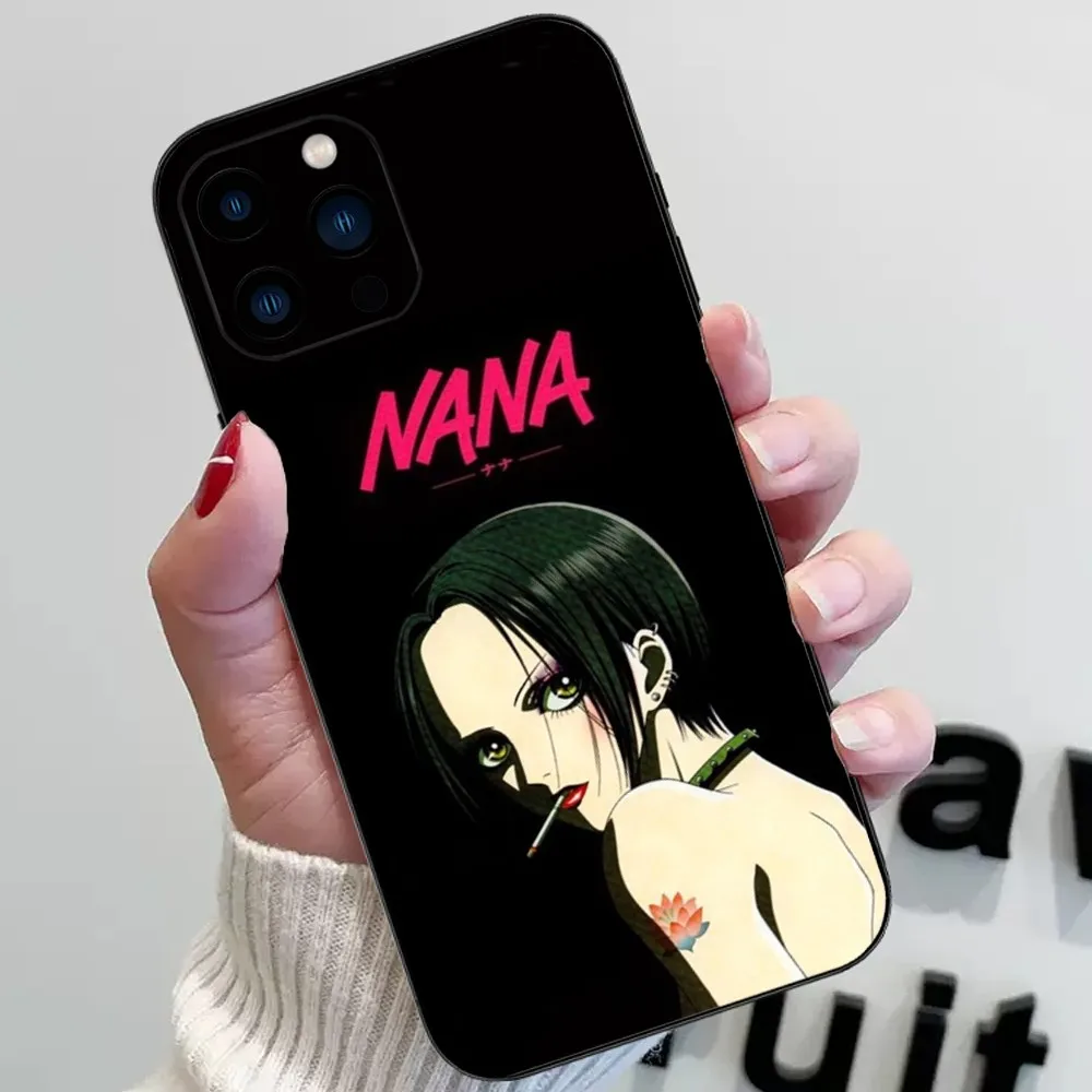 Cartoon NaNa Osaki Phone Case For iPhone 15 14 13 12 11 Pro Max mini XS XR X 8 Plus SE Black Cover