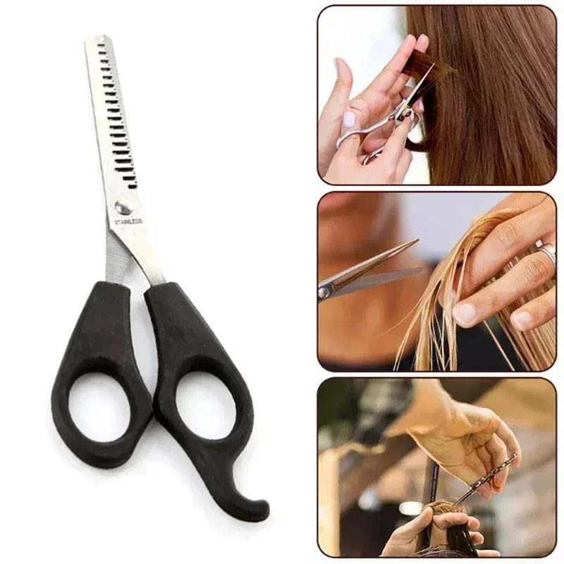 1 Pcs or 2pcs/set Salon Stainless Steel Teeth Shears Beauty Thinning Trim Bangs Hair Scissors Cutting Styling Tool Set