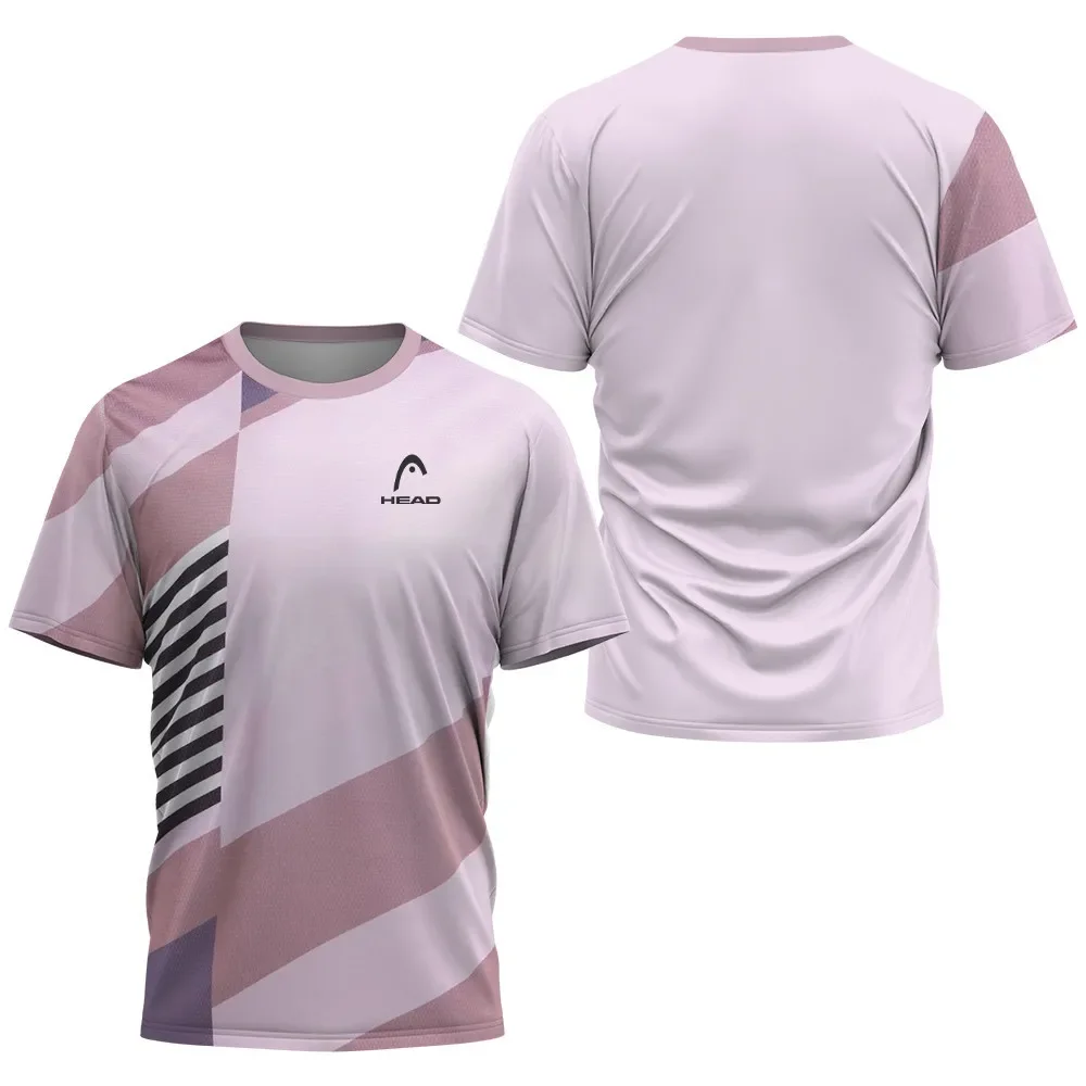 Summer Oversized Men\'s Sweatshirt Top HEAD Brand Table Tennis Suit Quick Drying Short Sleeve Sports Tennis Training T-shirt