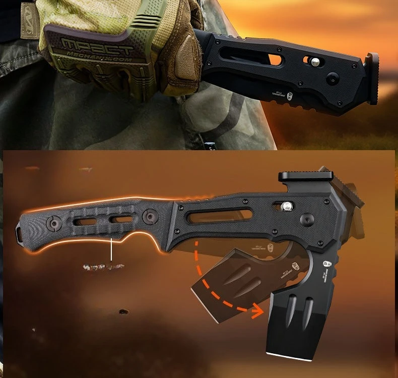 

EDC New High-end Tactical Fire-fighting Axe Is A Convenient Tool for Camping Mountain Opening Outdoor Chopping and Woodcutting