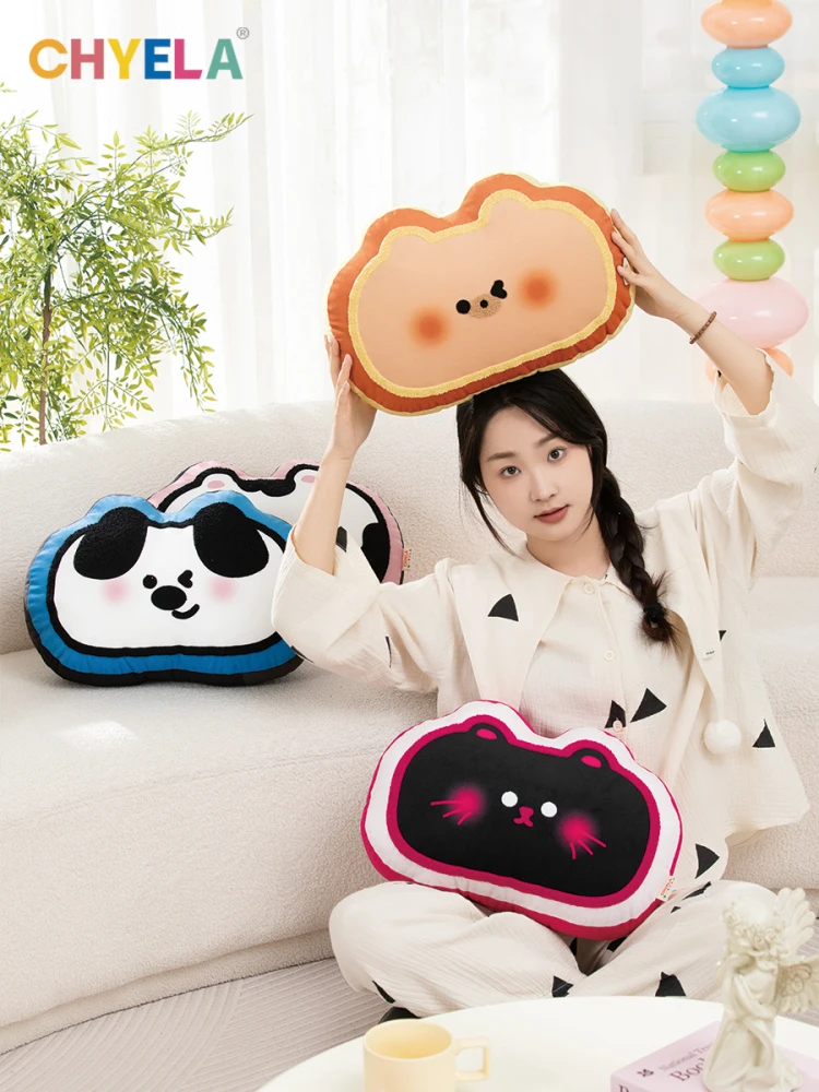 

Милая фигурная подушка для офиса, дивана, автомобиля, мягкая подушка в стиле Ins с вышивкой животных, боковая подушка с наполнителем из ПП хлопка для гостиной