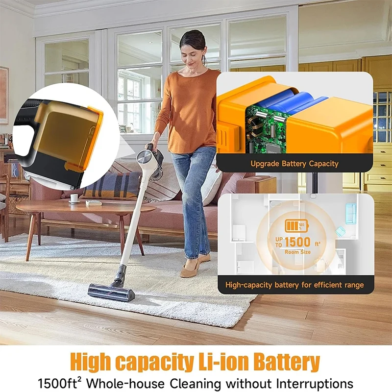 5000mAh CordZero Battery for A9/P9/A9S Vacuum, KC Certified, Compatible with EAC63382201/04 LG CordZero A9 Battery Replacement .