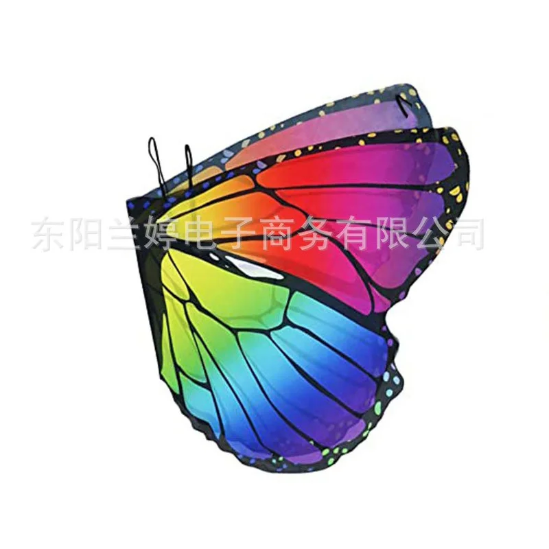 Capa de insectos con alas de mariposa para niños, chal con alas estampadas coloridas, vestido de fiesta de halloween