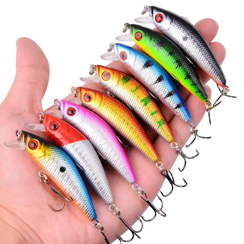 10PCS Fishing Lure Minnow Crankbait Hard Bait Tight Wobble Slow sinking bait Fishing Tackle