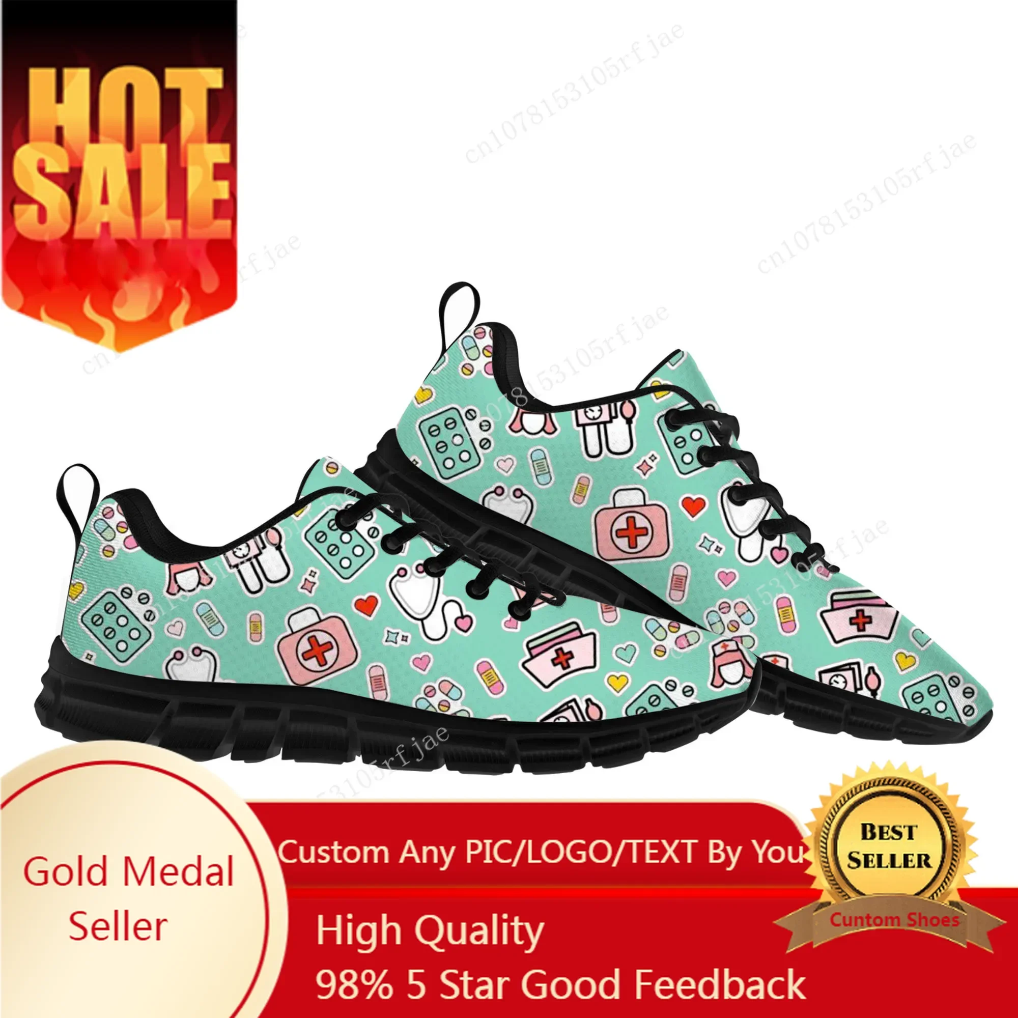 

Hospital Medical Nurse Work Print Sports Shoes Mens Womens Teenager Children Sneakers Sneaker Custom Built Shoes