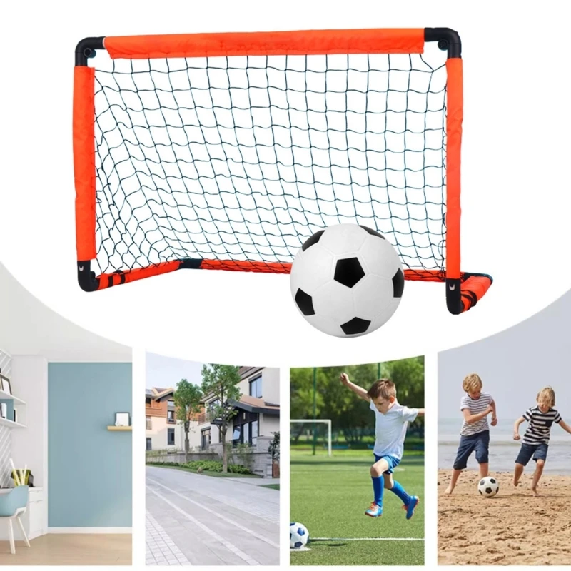 Foldable Football Goals Kid Soccer Goals Portable Soccer Ball Net Training Equipment for Kids Youth Adult Durable 69HD