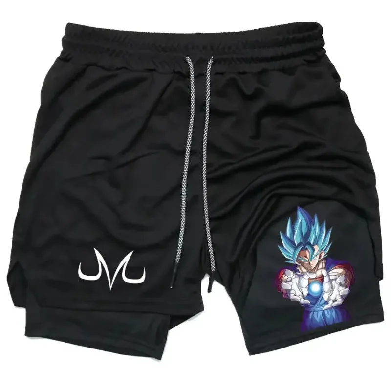 Dragon Ball Anime Black Training Pink Spiked Hair Fighter Print con efecto humo morado Logotipo blanco M Texto Jvc Cordón blanco