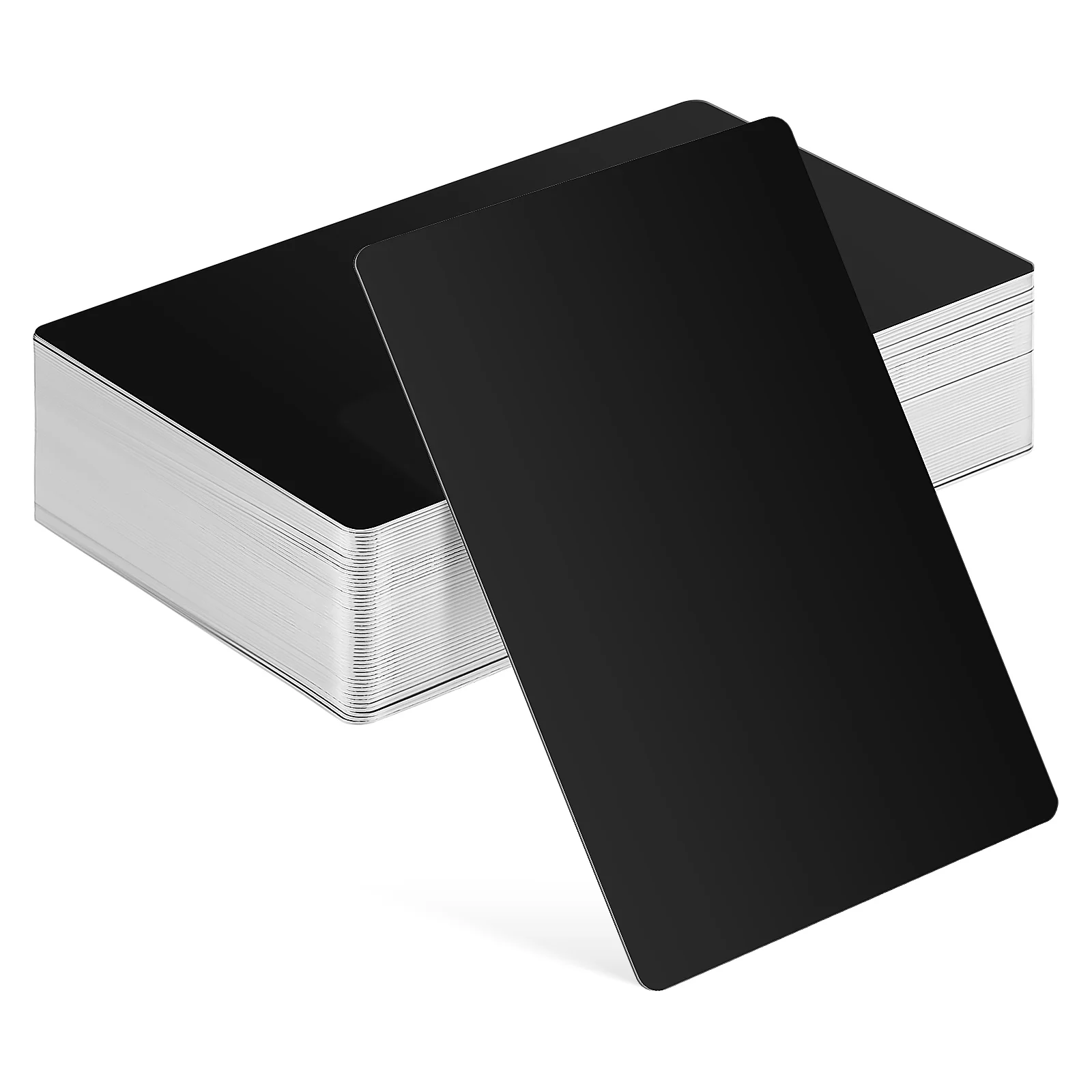 Customer Printable Business Cards Metal Aluminum Sheet Marking Black Blank DIY Gift Plate