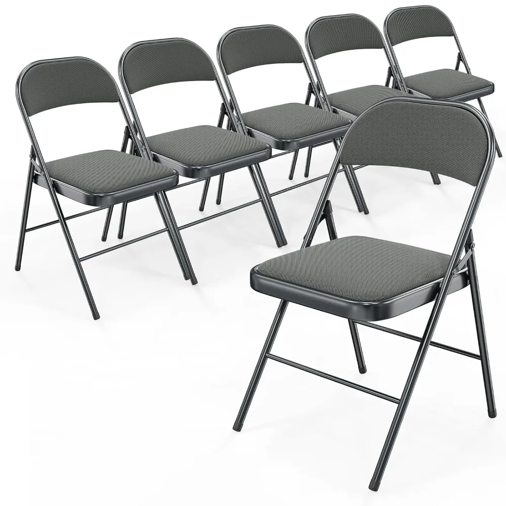 

Folding Chair, Fabric Padded Folding Chairs with Cushion, Back and Steel Frame for Indoor Outdoor Outside Dinning, Customized