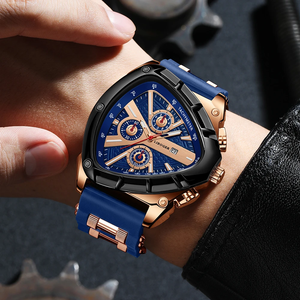 Unique Sports Men Watch with Silicone Strap