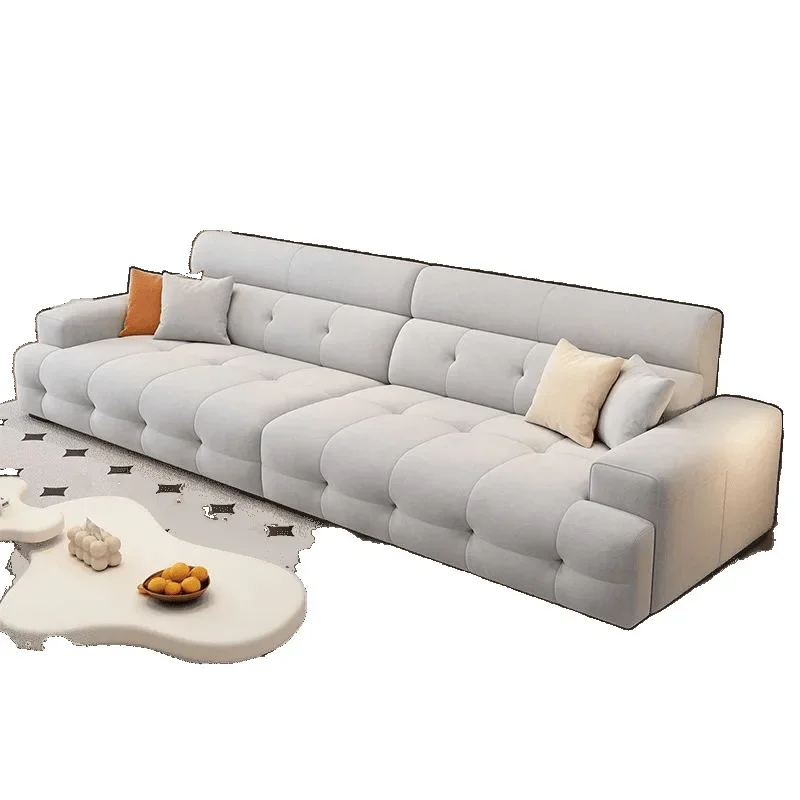 

Italian cream style sofa size apartment living room household milk fleece large sitting deep light luxury Internet