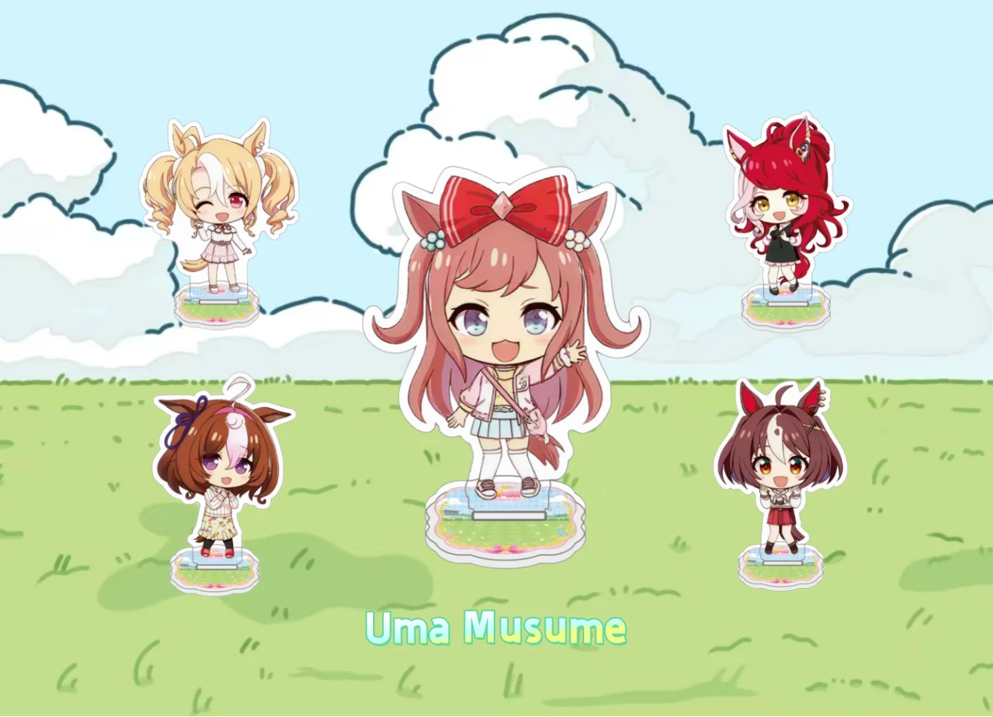Anime Uma Musume Pretty Derby HD Laminated Double-Side Printed 10cm Acrylic Stand Keychain Tabletop Collectible Decor Ornament