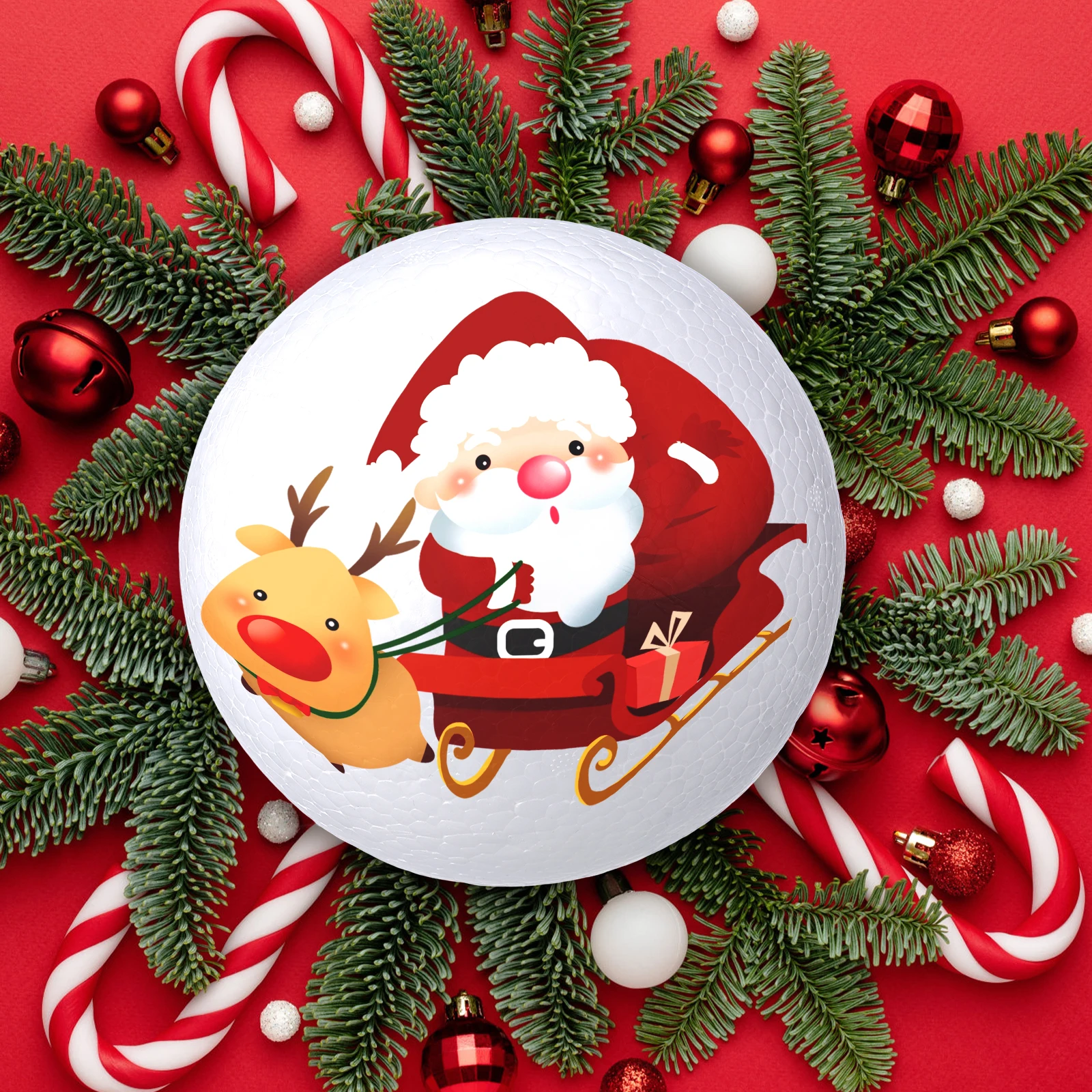 

3pcs 15Cm Christmas Foam Ball White Craft Balls For Diy Ornament Decor Educational Art Project Supplies Decoration