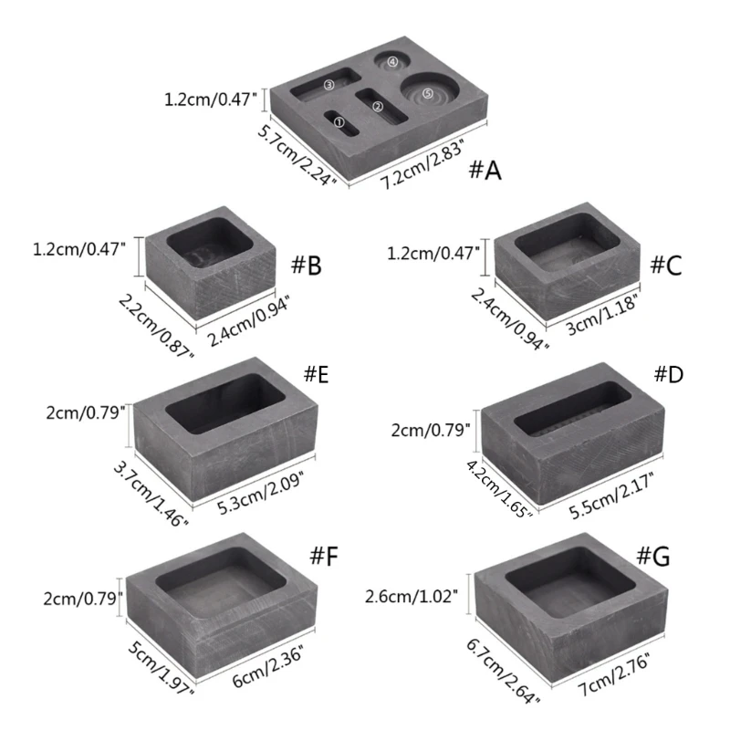 Ingot Casting Mold Refining Ingot Mold for Melting Casting Refining Gold Silver Metal Aluminum Brass