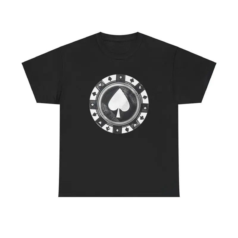 High Stakes T Shirt poker chip gambling casino game spades luck vintage sketch