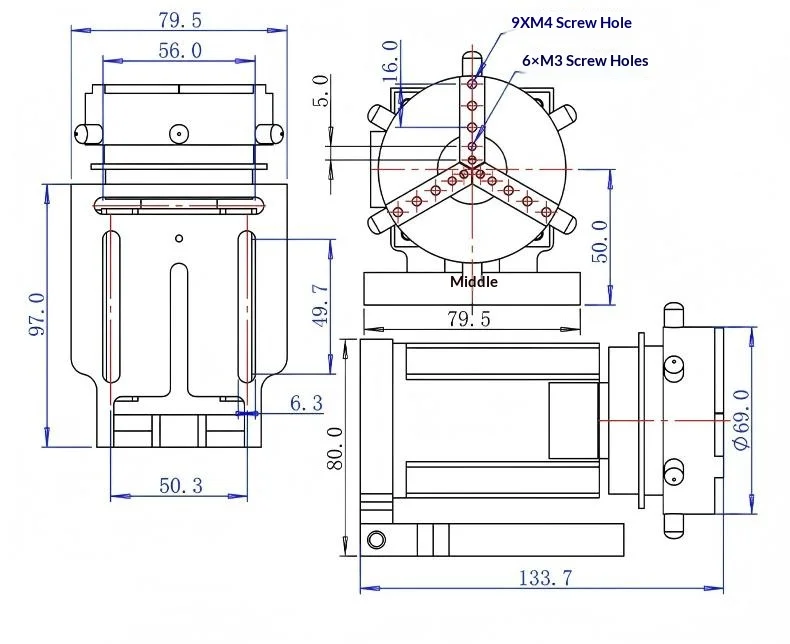 Cyclmotion E69 Mini Rotary Axis with Quick-Clamping Mechanism – New Mini Marking Machine Rotary Fixture for Stainless Steel