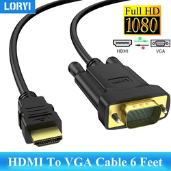 1080P 60Hz Gold-Plated HDMI-compatible To VGA Cable1.83M Male To Male For Computer Desktop Laptop PC Xbox Monitor Projector