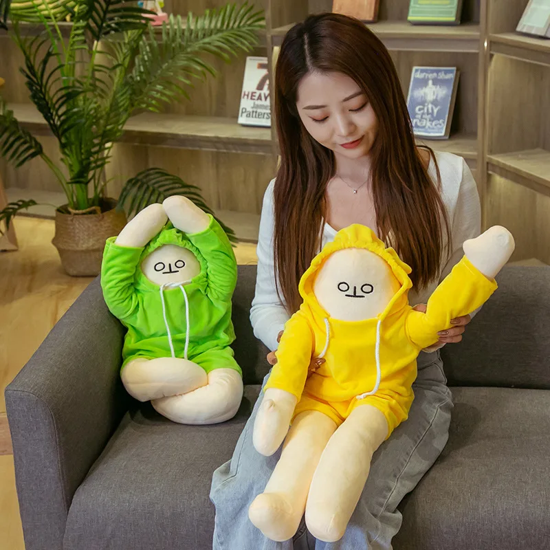 2 colour Funny Banana Man Figure Toy Stuffed Hooded Sweater Boy Man Doll  Boyfriend Hug Toys  of Girl  Present