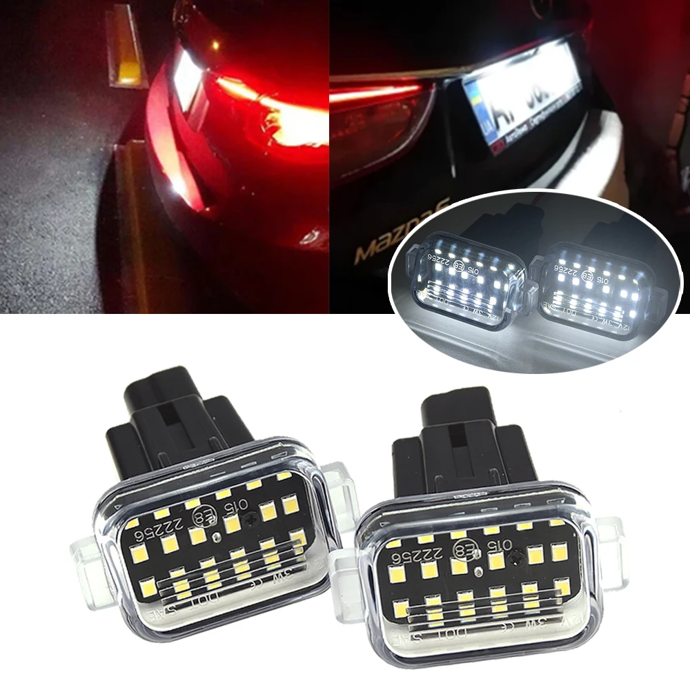 

1Set For Mazda 3 2014-2018 Mazda6 GL GJ1 Atenza 2012-2021 LED License Plate Lights Car Rear Number Lamps Canbus OEM#BHP1-51-270